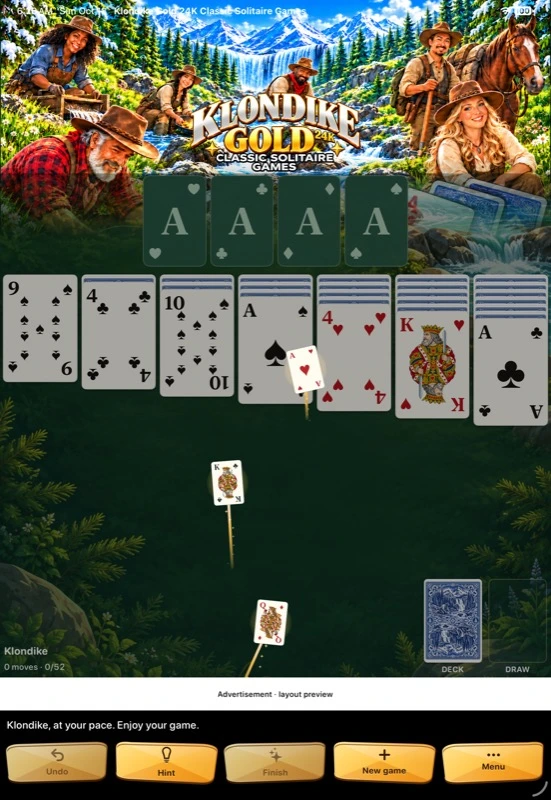 An actual app victory celebration with colorful fireworks over the solitaire table